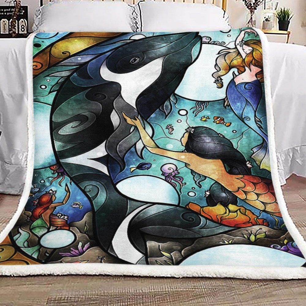 Mermaid Whale Sherpa Fleece