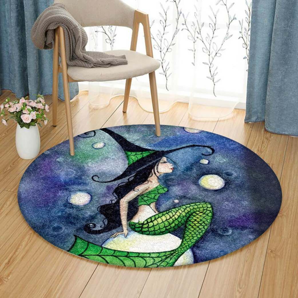 Mermaid Witch Round Carpet