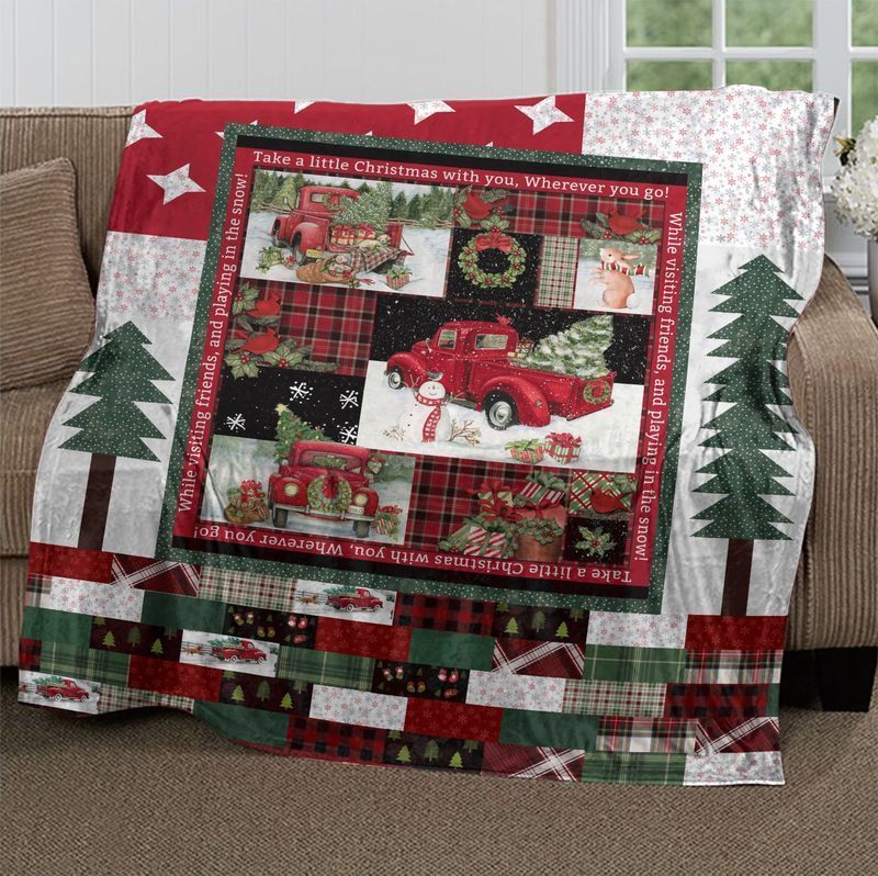 Merry And Bright Christmas Sherpa Fleece Blanket