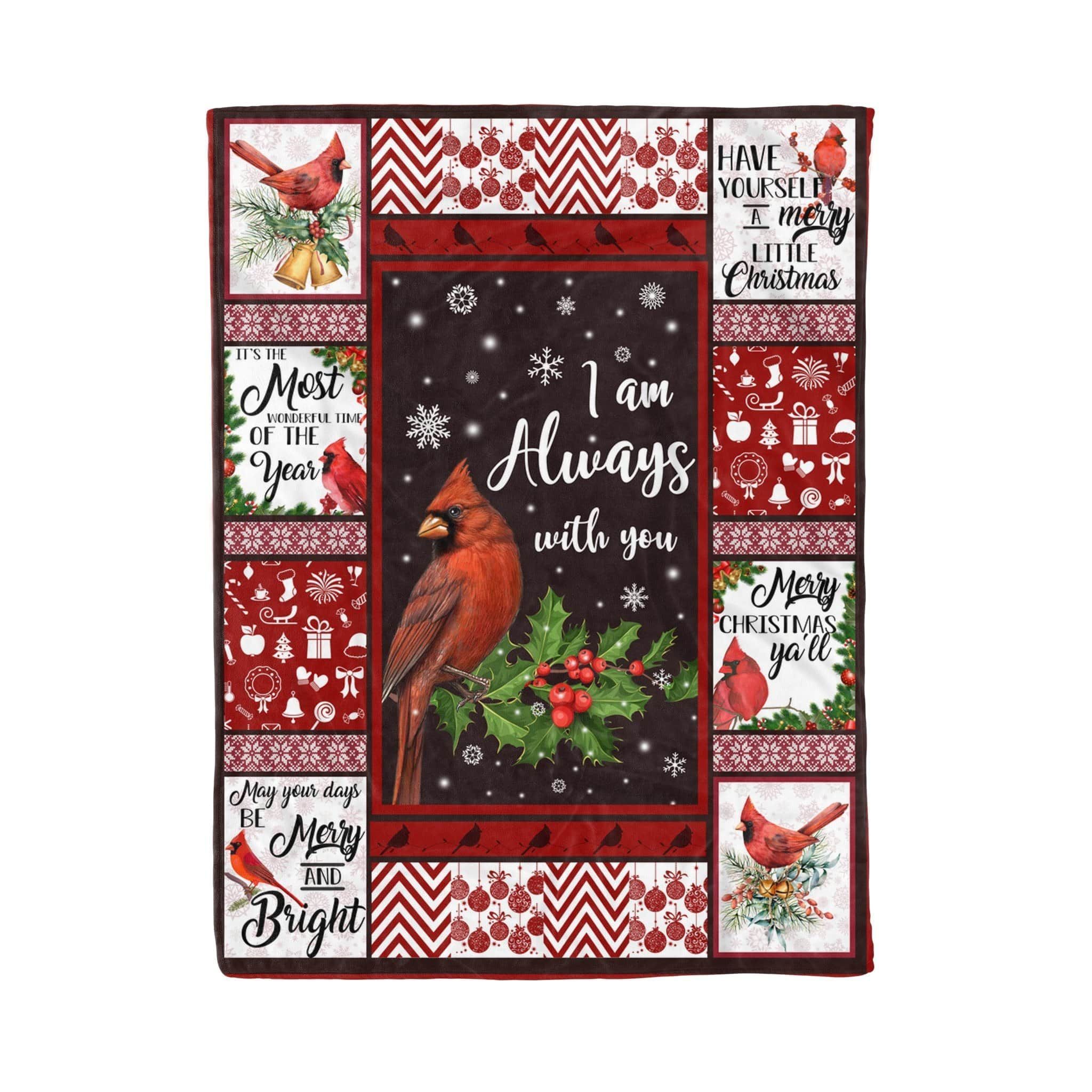 Merry Chirstma Ya’ll Cardinal Soft Fleece Blanket Gift