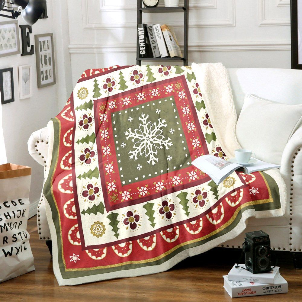 Merry Christmas Sherpa Fleece Blanket