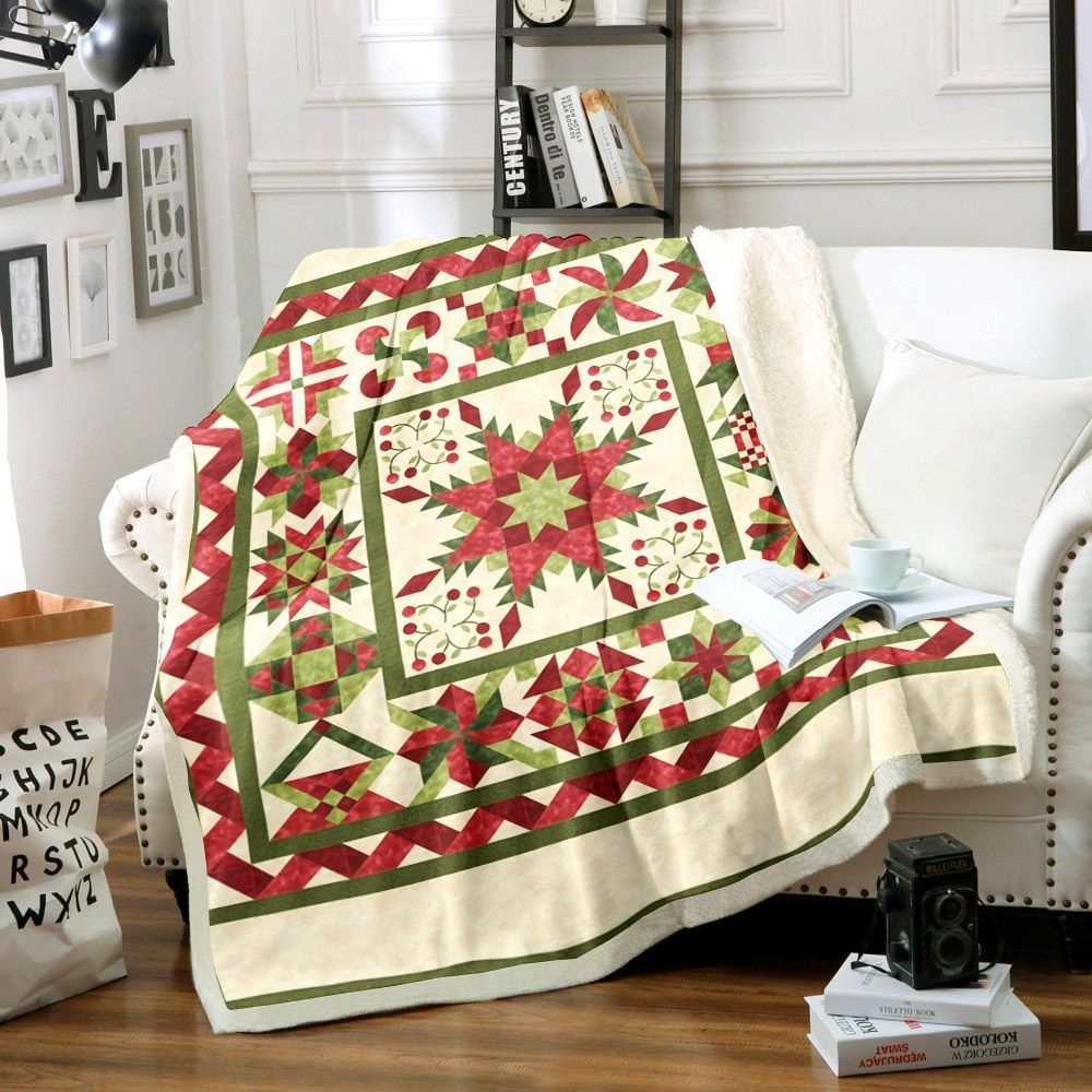 Merry Christmas Sherpa Fleece Blanket
