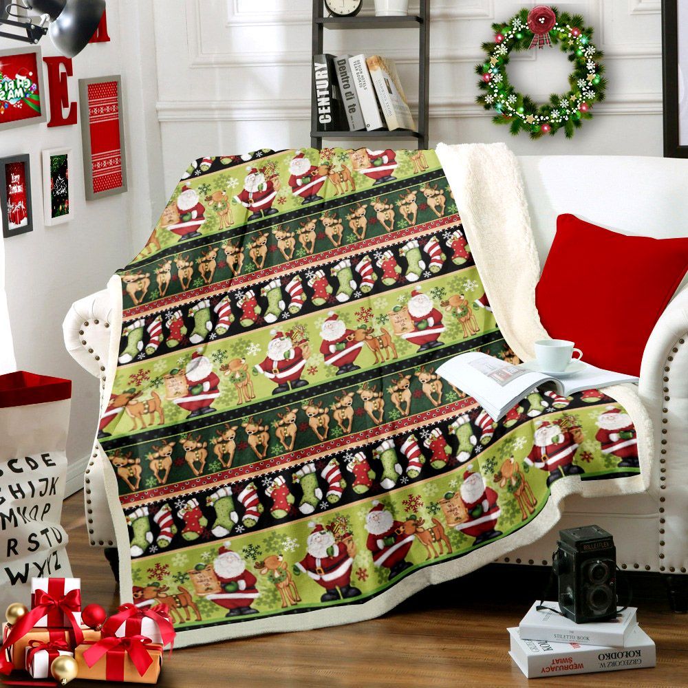 Merry Christmas Sherpa Fleece Blanket