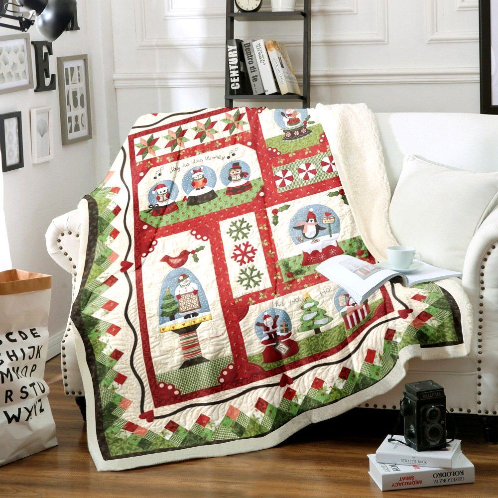 Merry Christmas Sherpa Fleece Blanket