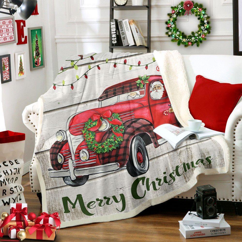 Merry Christmas Sherpa Fleece