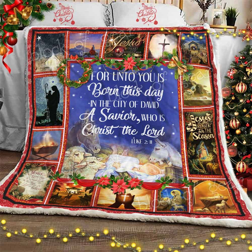 Merry Christmas And Happy Birthday Jesus Sherpa Fleece Blanket
