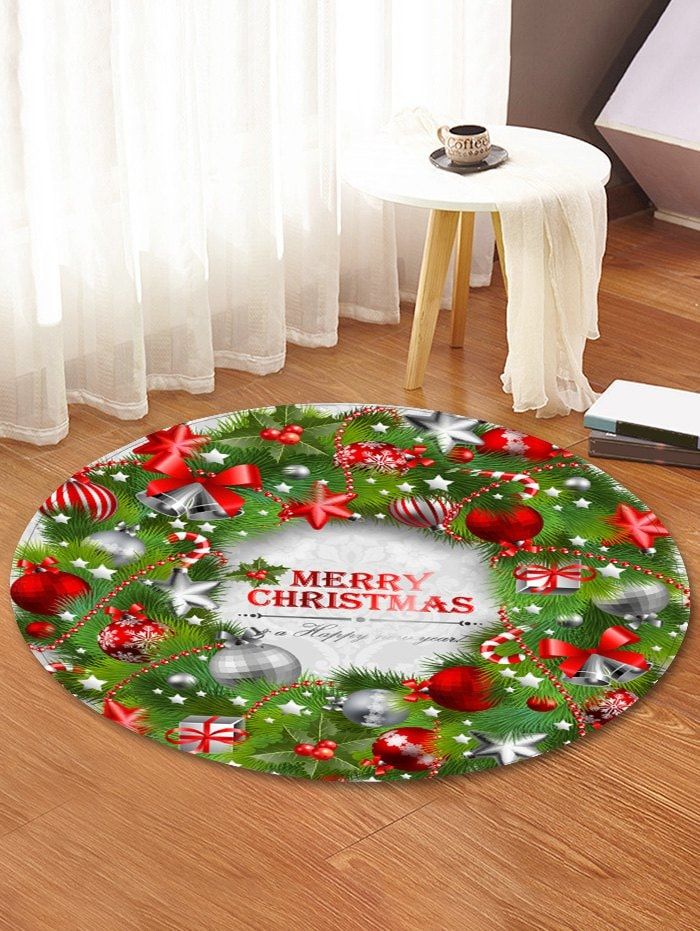 Merry Christmas And New Year Round Carpet