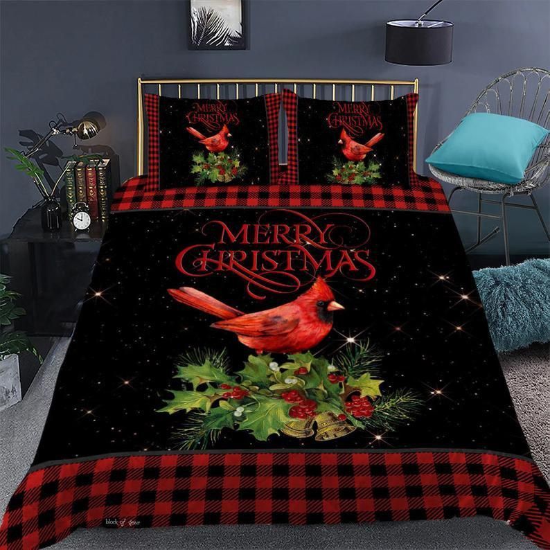 Merry Christmas Cardinal Bedding Set