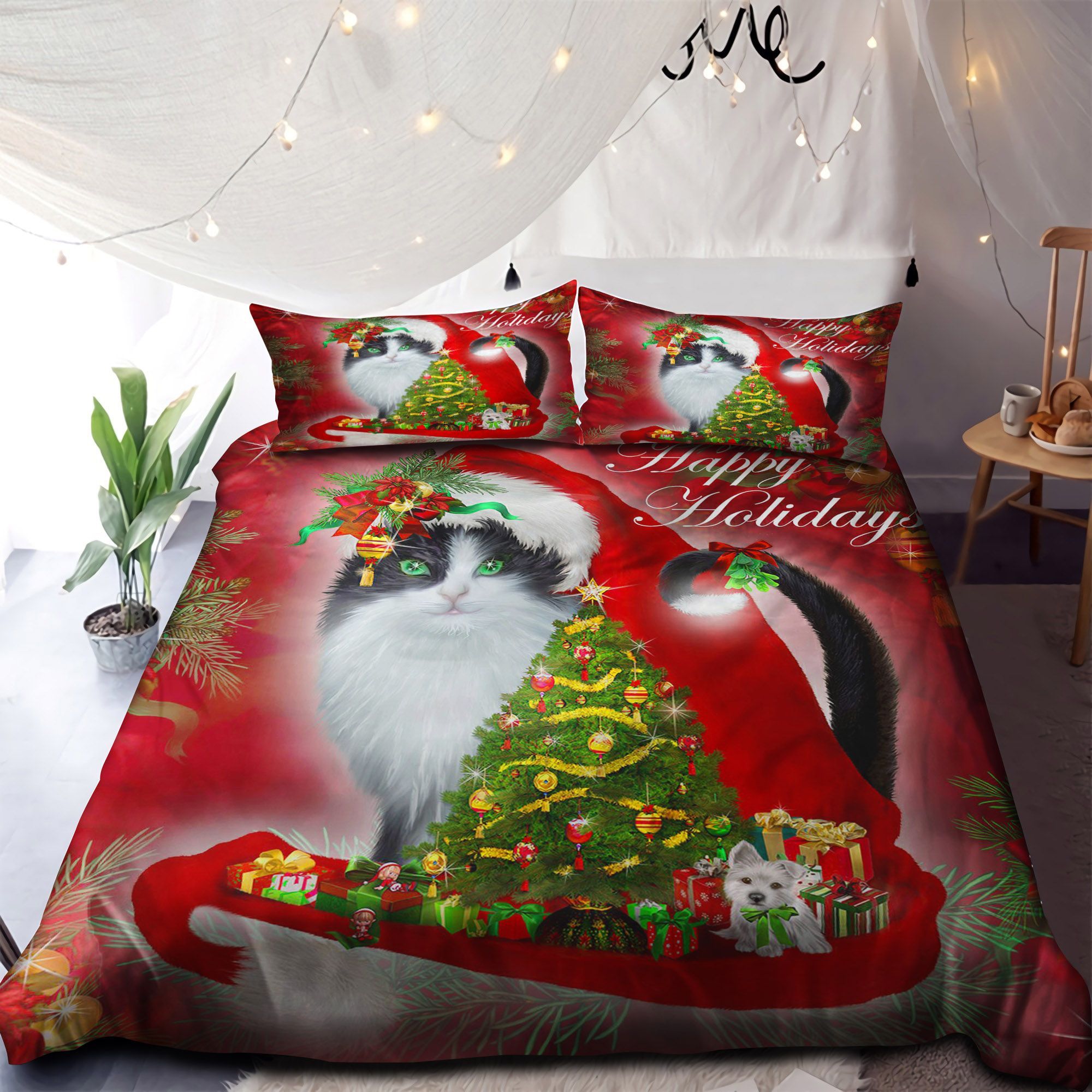 Merry Christmas Cat Bedding Set