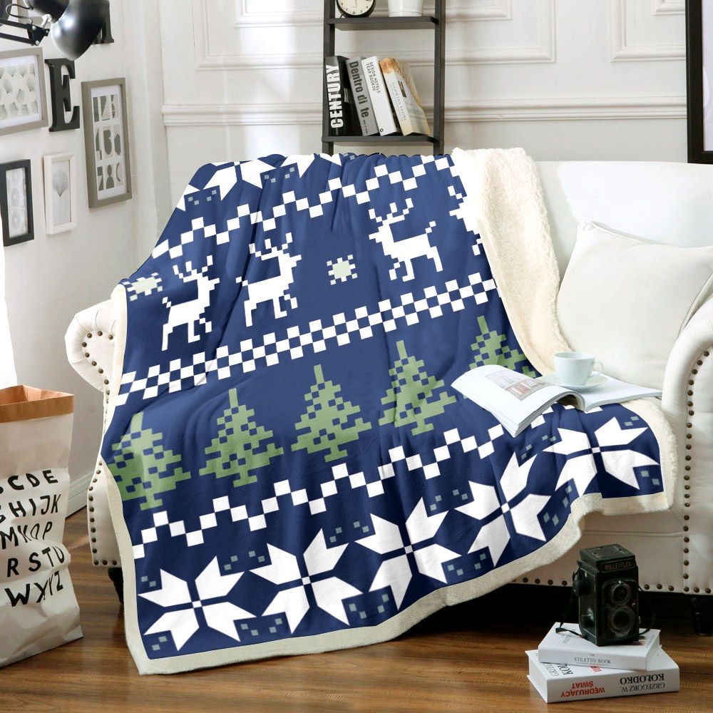 Merry Christmas Sherpa Fleece Blanket