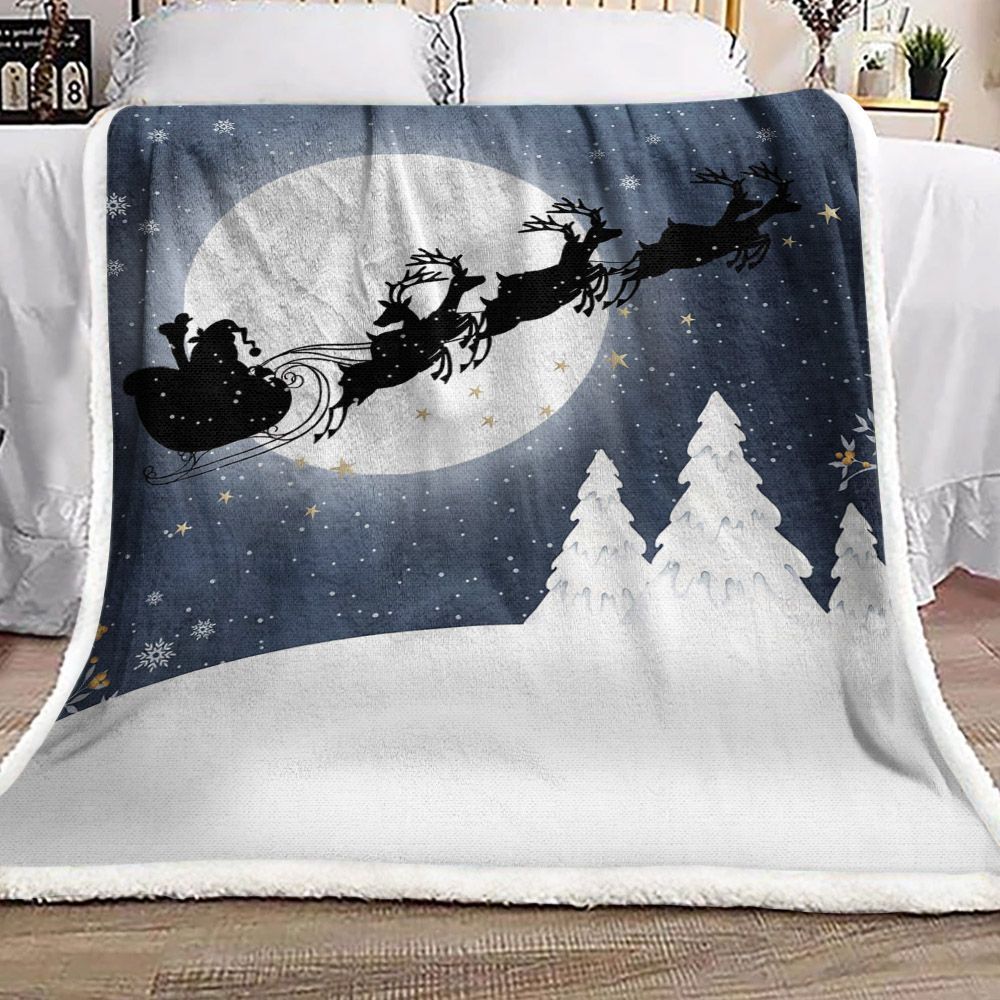 Merry Christmas Sherpa Fleece Blanket