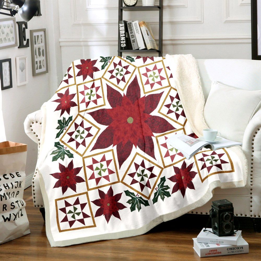 Merry Christmas Sherpa Fleece Blanket