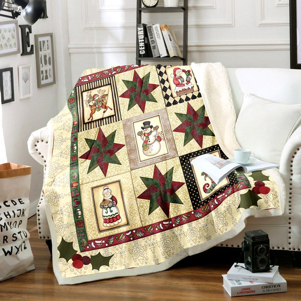 Merry Christmas Sherpa Fleece Blanket