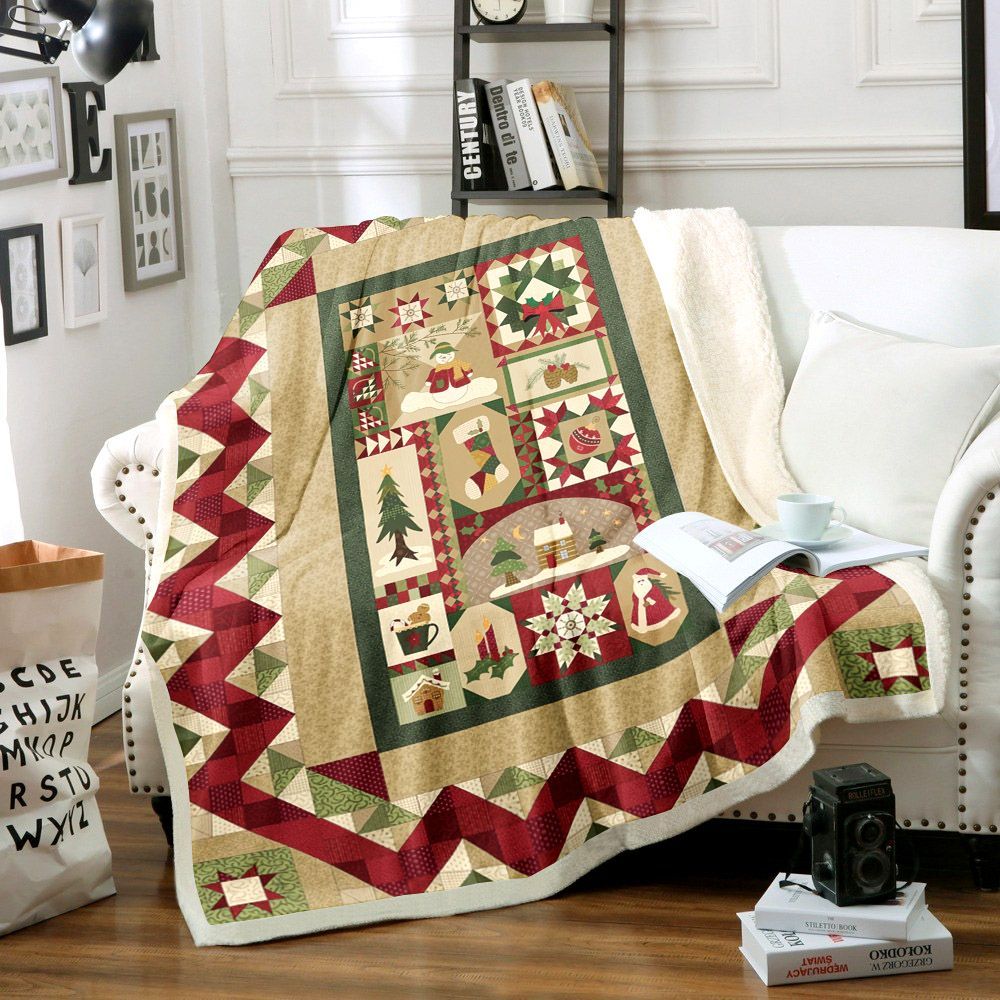 Merry Christmas Sherpa Fleece Blanket