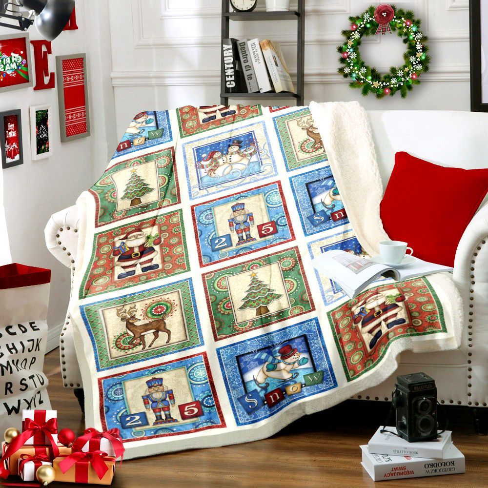 Merry Christmas Sherpa Fleece Blanket