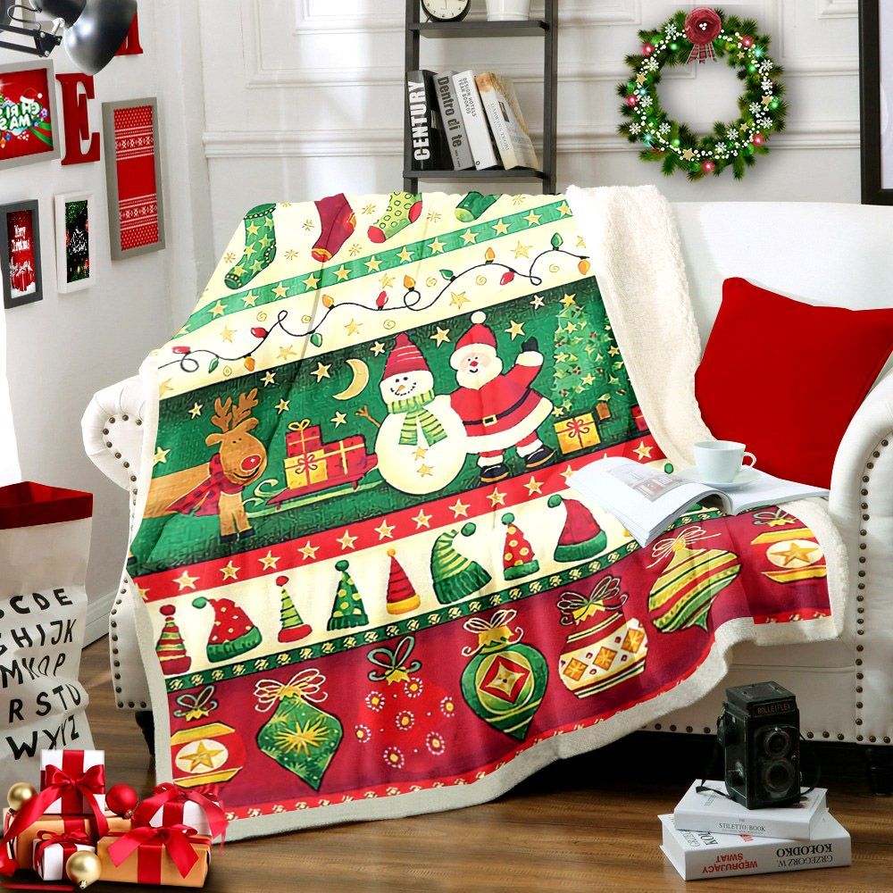 Merry Christmas Sherpa Fleece Blanket
