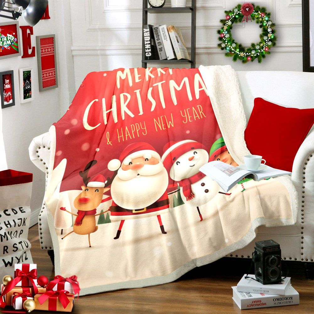 Merry Christmas Sherpa Fleece Blanket
