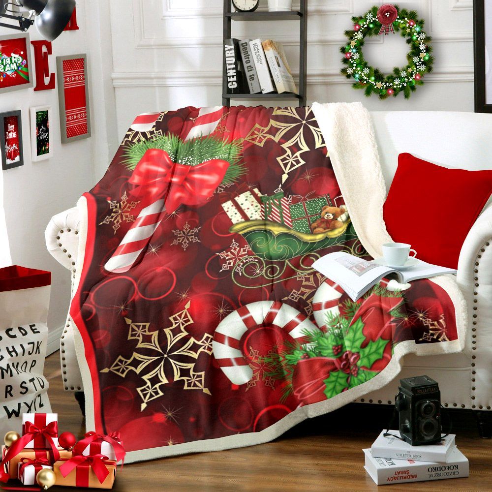 Merry Christmas Sherpa Fleece Blanket