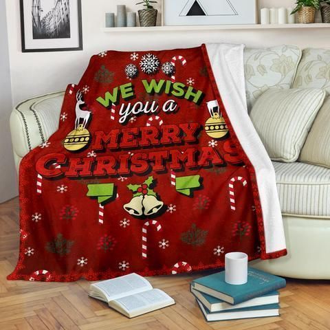 Merry Christmas Sherpa Fleece Blanket