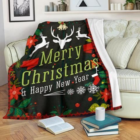 Merry Christmas Sherpa Fleece Blanket
