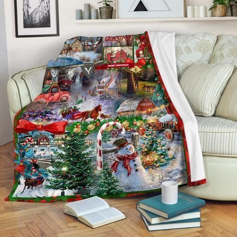 Merry Christmas Sherpa Fleece Blanket