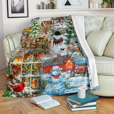 Merry Christmas Sherpa Fleece Blanket