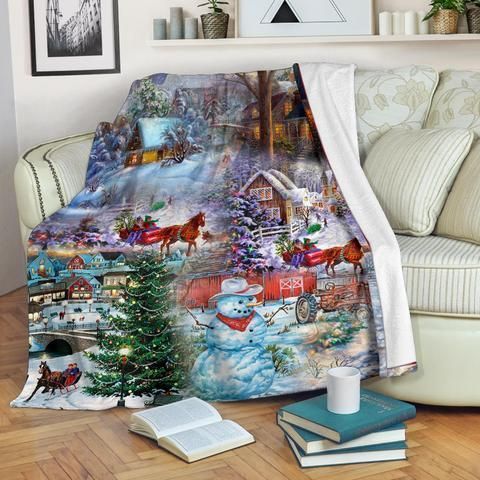 Merry Christmas Sherpa Fleece Blanket