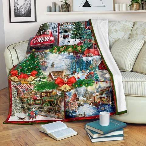 Merry Christmas Sherpa Fleece Blanket