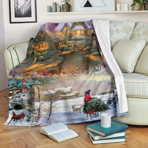 Merry Christmas Sherpa Fleece Blanket