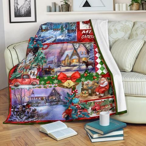 Merry Christmas Sherpa Fleece Blanket