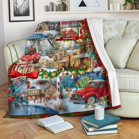 Merry Christmas Sherpa Fleece Blanket