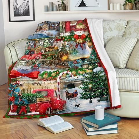 Merry Christmas Sherpa Fleece Blanket
