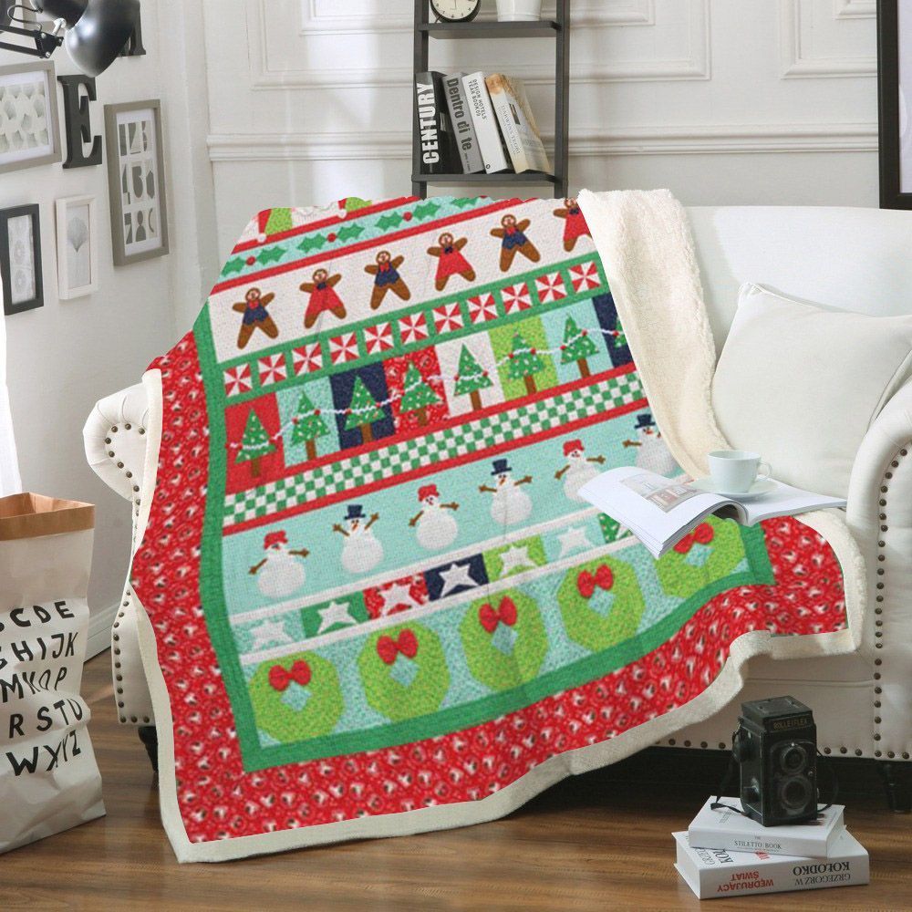Merry Christmas Sherpa Fleece Blanket