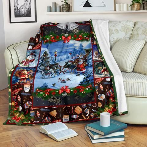Merry Christmas Sherpa Fleece Blanket