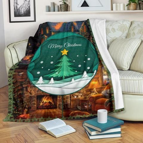 Merry Christmas Sherpa Fleece Blanket