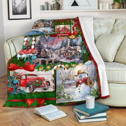 Merry Christmas Sherpa Fleece Blanket