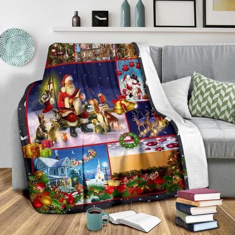 Merry Christmas Sherpa Fleece Blanket