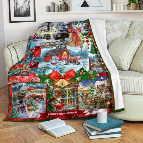 Merry Christmas Sherpa Fleece Blanket