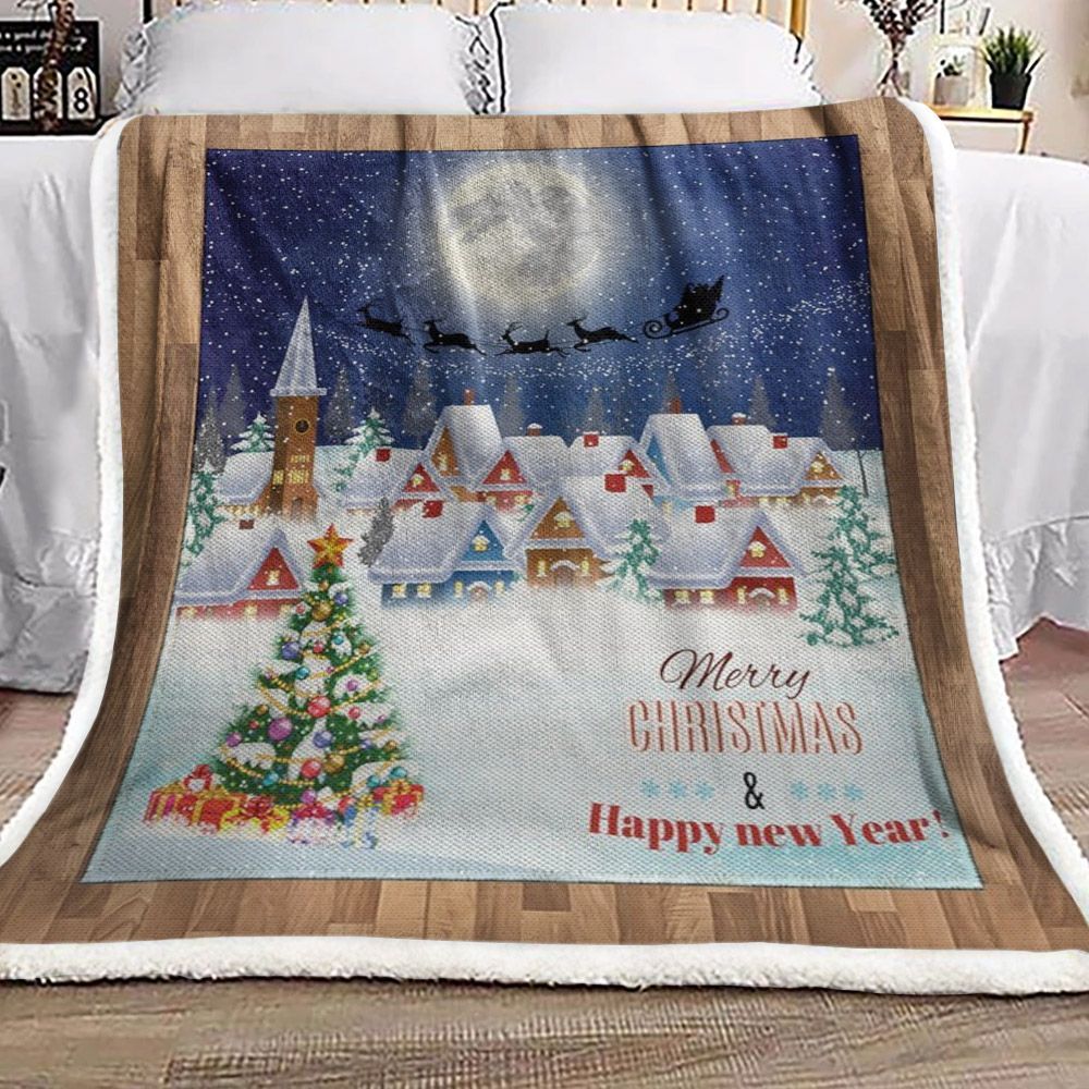 Merry Christmas Sherpa Fleece Blanket