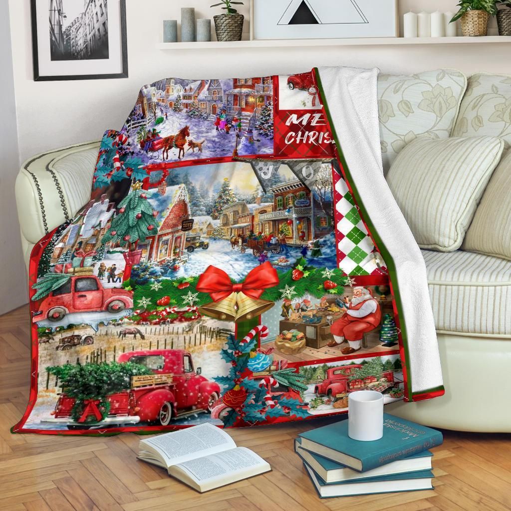 Merry Christmas Sherpa Fleece Blanket