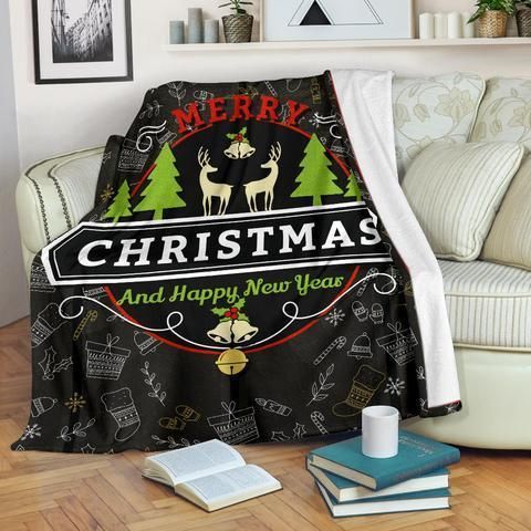 Merry Christmas Sherpa Fleece Blanket