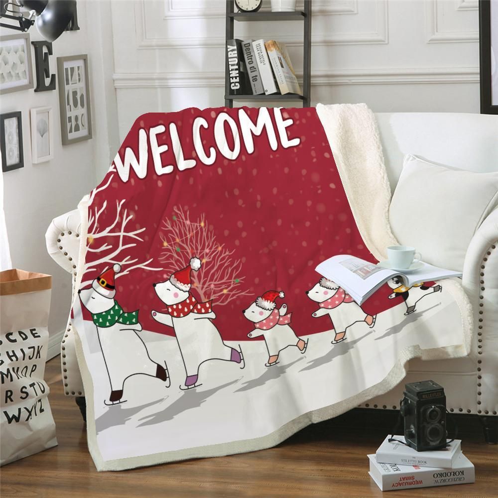 Merry Christmas Sherpa Fleece Blanket