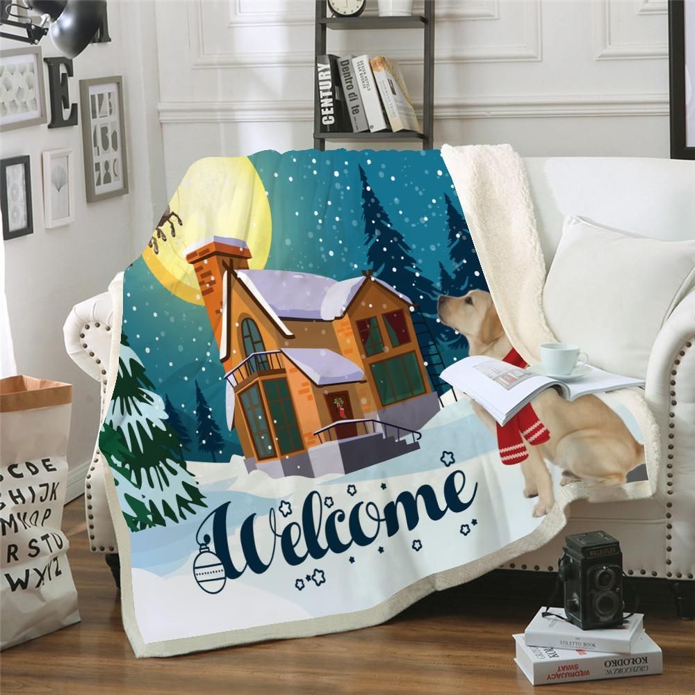 Merry Christmas Sherpa Fleece Blanket