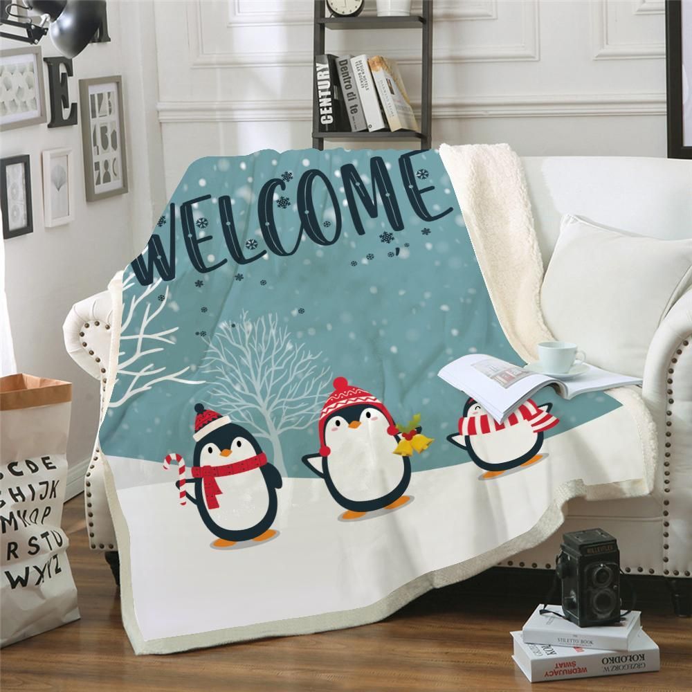 Merry Christmas Sherpa Fleece Blanket