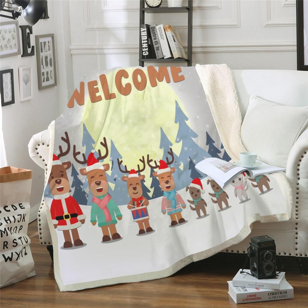 Merry Christmas Sherpa Fleece Blanket
