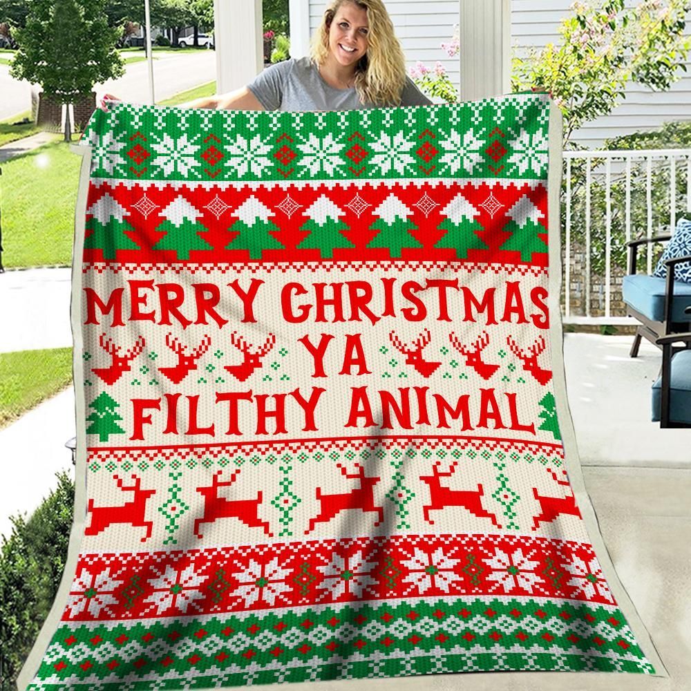 Merry Christmas Sherpa Fleece Blanket
