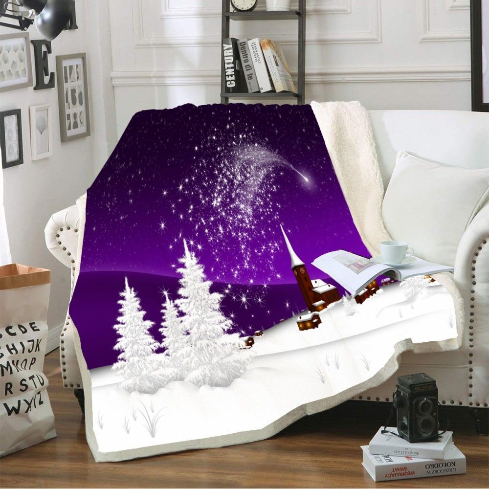 Merry Christmas Sherpa Fleece Blanket