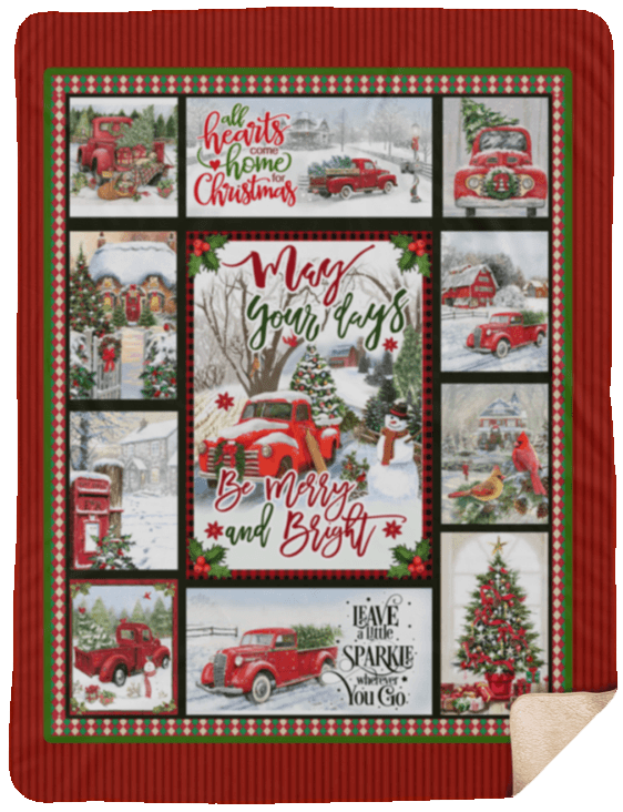 Merry Christmas Sherpa Fleece Blanket