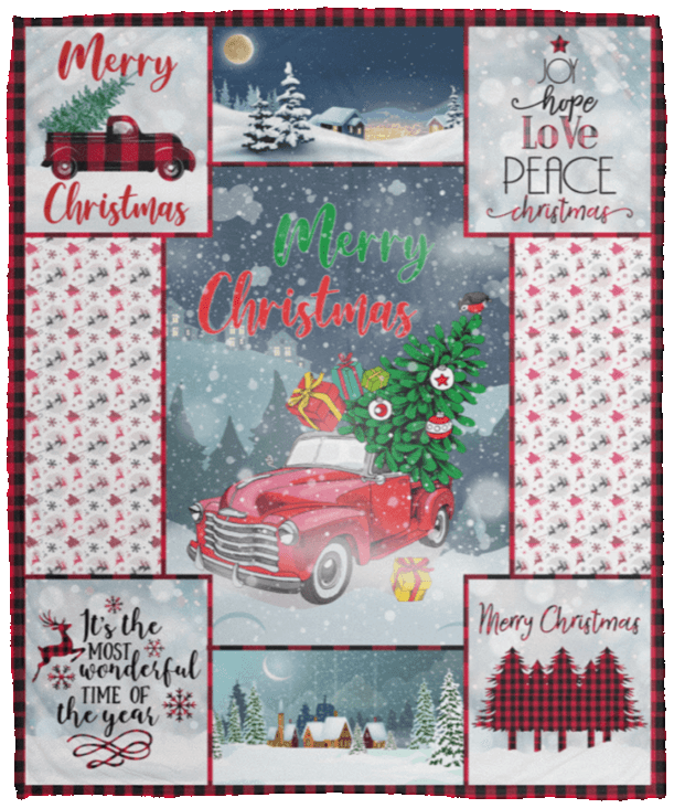 Merry Christmas Sherpa Fleece Blanket