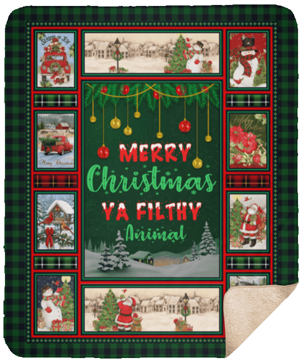 Merry Christmas Sherpa Fleece Blanket